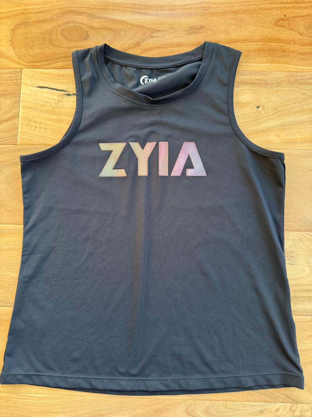 ZYIA Kids Black Tank with Iridescent Logo